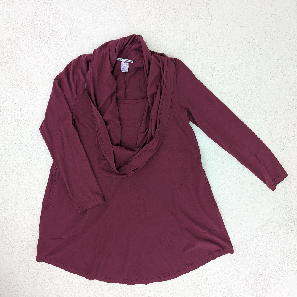 Cozy Burgundy Cowl Neck Dress